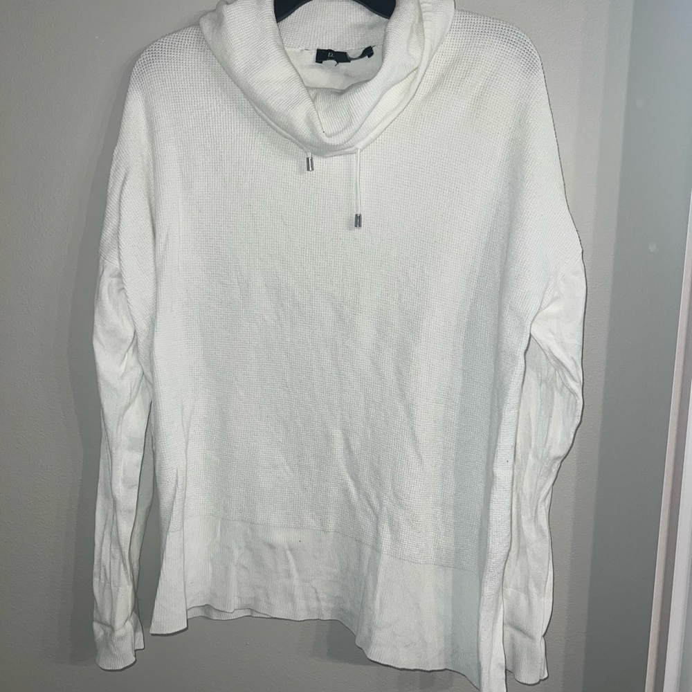 Ellen Tracy Cream Cowl Neck Sweater